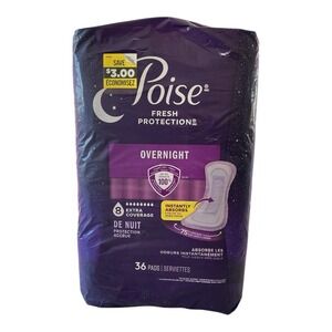 Poise - Fresh Protection Overnight Pads (36 ct) - Extra Coverage‎